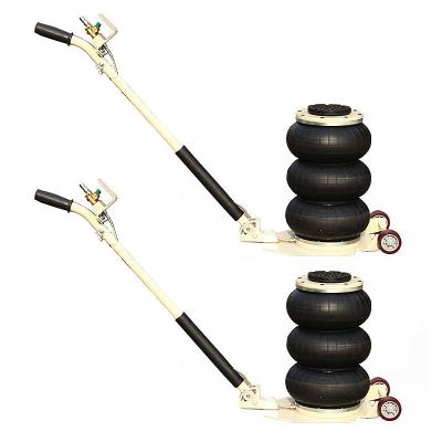 China Car Jack Pneumatic Jack 3 Ton Triple Bag Air Jack Long Adjustable Folding Handle for sale