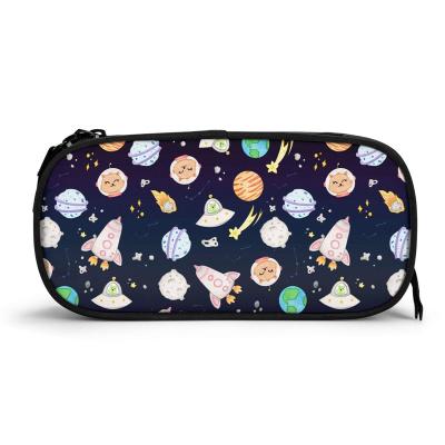 China Large Capacity Recyclable Multifunctional Fabric Pen Pouch Polyester Pencil Bag Custom Made For 2 Pencil Case for sale