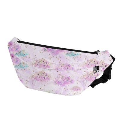 China Raibow Print Women Sport Plus Size Hip Fanny Pack Waist Bag Anti-theft Bum Bag Custom Logo for sale