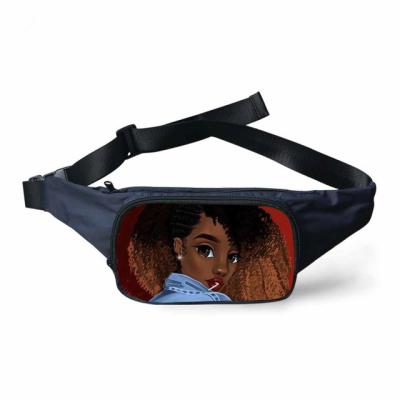 China Water Proof Custom Logo Fanny Packs Women Black African Girls Magic Waist Packs Ladies Bags Females Waist Bag Money Bag With Zipper for sale