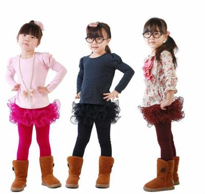 China New Winter Girls Antibacterial Leggings Kids Pants Colorful Cotton Children Thick Warm Elastic Waist Legging for sale