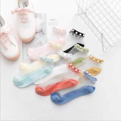 China New Design Fashion Toe Sock Crystal Lace Thin QUICK DRY Summer Manufacturer Crew Women Nylon Socks for sale