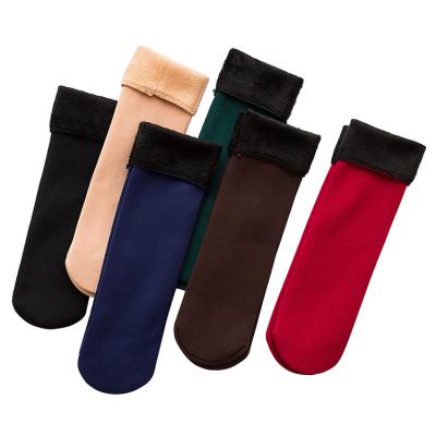 China Warm QUICK DRY Winter Thicken Snow Socks Velor Solid Color Floor Socks for sale