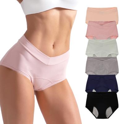 China Wholesale Breathable Three Layers 36ml Leak Proof Absorption High Rise Period V Panties Period Briefs Panties Cotton Breathable for sale