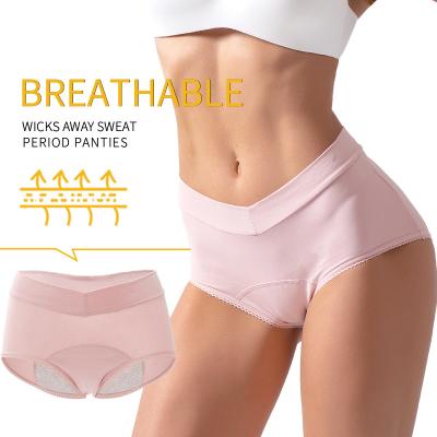 China 36ml Absorption Leak Proof Panties Breathable Three Layers Breathable Period Panties Cotton High Rise Period V Panties for sale