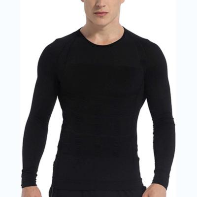 China QUICK DRY Drop Shopping 2021 Hot Selling New Style Men's Abdomen Body Shaper Shaping Slimming Long Sleeve Men's Belly Shaper Vest for sale