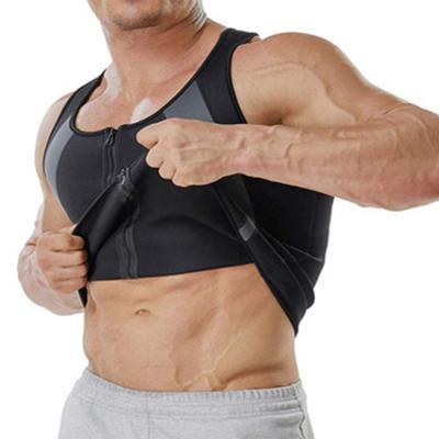 China New Amazon QUICK DRY Hot Selling Zipper Men Body Shapewear For Sport Absorb Slimming Bodybuilder Look Body Shaper Men Sweat Shaper for sale