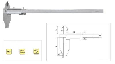 China 0 mm – van het het Blokroestvrije staal van 300 mm de Open Beugel van de de wijzerplaatvernier met Bonenstijl en Standaardkaken Te koop