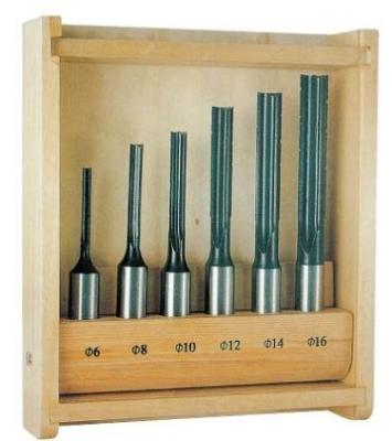 China 45# Carbon steel router bit sets , 6 - Piece mortising bits set with wooden case for sale