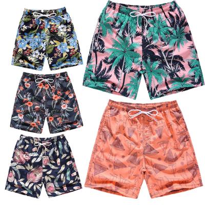 China Plus Size Factory Supply Swim Trunks With Briefs Casual Women Men Beachwear Tropical Print Beach Shorts Quick Dry Swimwear for sale