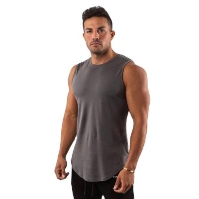 China Cotton Muscle Gym Workout Antibacterial Custom Stringer Workout Tank Tops For Men for sale