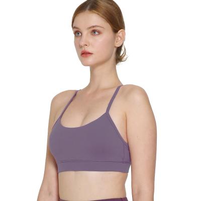 China Breathable Custom Sexy Active Wear Gym Fitness Backless Bra Sports Crop Top Y Straps Ladies Sports Yoga Bra Back For Women-2021 Collection for sale