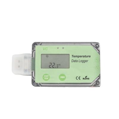 China Food Cold Storage Pdf Temperature Tape Recording Device Mini USB Disposable Automatic Cold Chain Temperature Recorder with LCD Display for sale