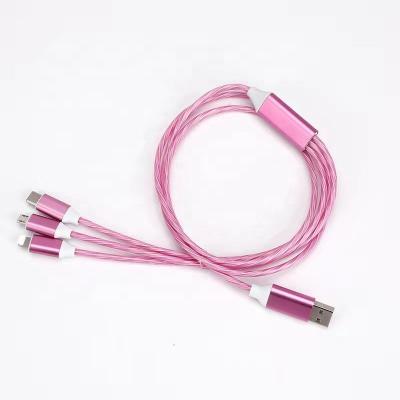 China Hot Selling Factory Price MP3/MP4 Player 3 In 1 USB Cable Light To Night And Date Transfer Shining Cable for sale