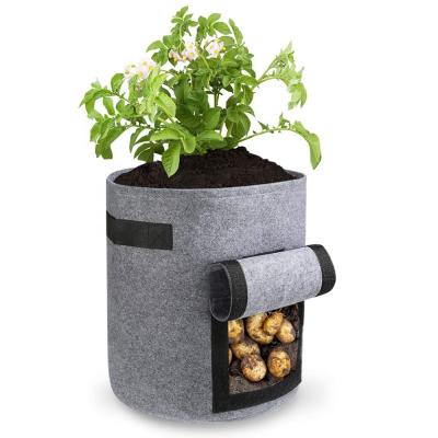 China Breathable Custom Garden Planter 7 Gallon Felt Potato Grow Bag for sale