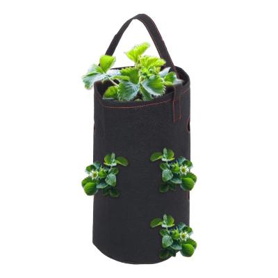 China Upin Breathable Degradable Nonwoven Fabric Wall Hanging Planter Planter Felt Mounted Vertical Bag With Hole for sale