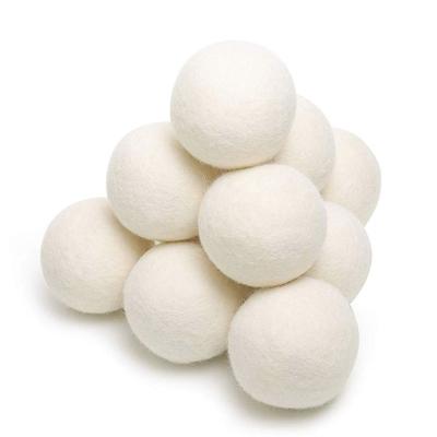 China Upin Cleaning Wholesale 6 Pack Eco Laundry White Color 7 2.75 Inch 7.5 Cm 100% New Zealand Wool Felt Dryer Dryer Balls for sale