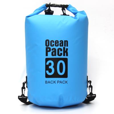 China HI-MAX 500 Double Floating PVC Dry Bag Shoulder Straps 30L Ocean Backpack Lightweight Boating Hiking Hiking Bags for sale