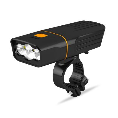 China Plastic Mountain Three 1300 Lumens LED Bike Light USB Rechargeable Bicycle Lights Waterproof 18650*2 Battery Cycling Front Lamp à venda