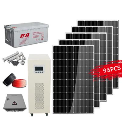 China Home Out Door Ground Install PV Mounting Solar Panel Controller Deep Cycle Battery 30kw On Grid Solar Power System for sale