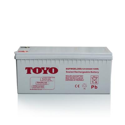 China Hot Sale TOYO Toys For Home Solar Powered Rechargeable Deep Energy GEL 12V 200AH Lithium Iron GEL 12V 200AH Solar Cycle UPS Storage Battery for sale