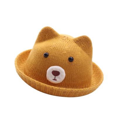 China Sweet new styles on the new fall and winter models in the beautiful stock knitted bear hat fisherman hat for sale