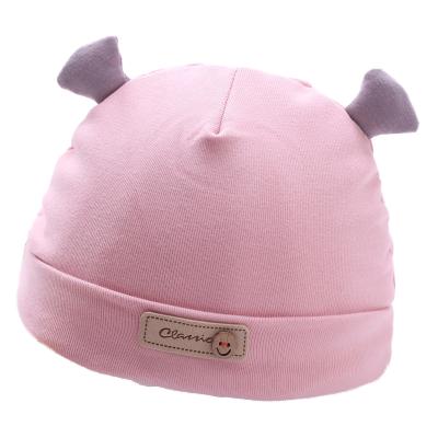 China New Soft Plain Weave Knitting Cotton Padded Thickened Baby Knit Hat Beanie Knitted Baby Hat for sale