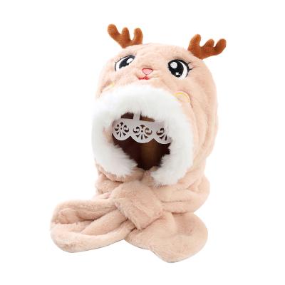 China Soft sample free sample photography season plush hat and scarf in a baby fawn party plush hat for sale