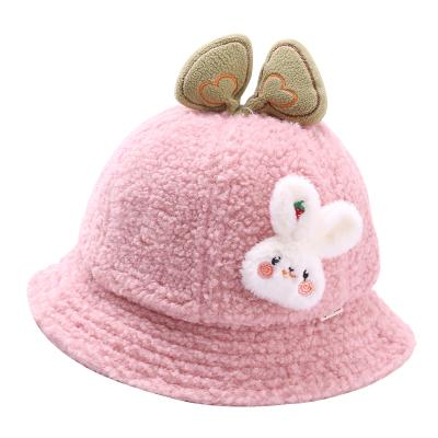 China Newcomer Winter Rabbit Bowknot Rabbit Woolen Kids Fisherman Kids Wool Adjustable Fixed Hat Soft Warm Cute Rope Lovely Hat for sale