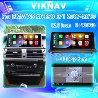 Cina Viknav Car Radio 12,3 pollici Per BMW X5 X6 E70 E71 2007-2010 Supporto al sistema CCC Wireless Apple CarPlay Android Auto Multim in vendita