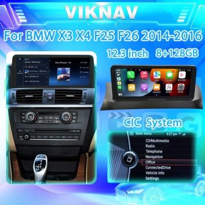 Китай Viknav 12,3 дюймовое автомобильное радио Для BMW X3 X4 F25 F26 2011 2012 2013 CIC Система беспроводной мультимедийный проигрыватель GPS навигация И продается