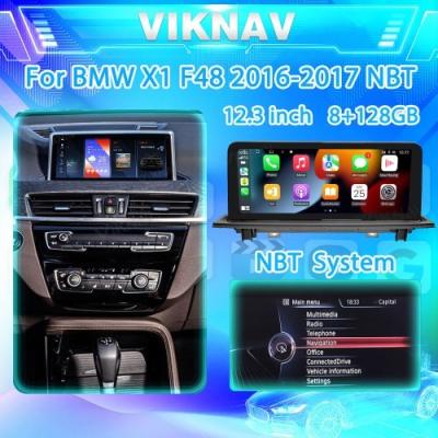 Китай Viknav 12,3-дюймовое автомобильное радио Для BMW X1 F48 2016-17 NBT Система беспроводной мультимедийный проигрыватель GPS навигация Android Auto продается