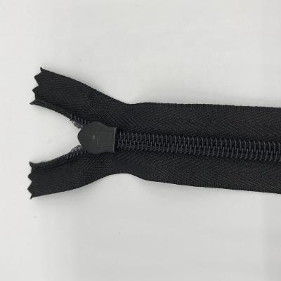 China Factory Wholesale 5# Black Clogged Nylon Invisible Zipper Zipper For Dress Garment Pocket Bags for sale