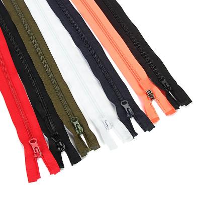 China Sustainable factory sells customized color open and 3# 5# nylon zipper length for garment bags for sale