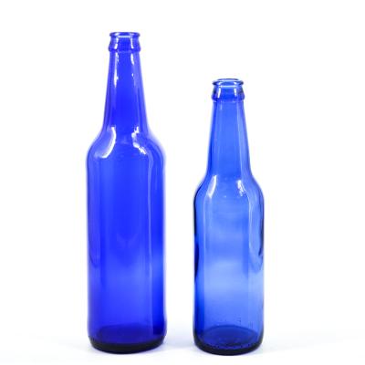 China Blue Glass Recycled Beverage Champagne Wine Bottle Wine Bottle Beverage Beer Cocktail Glass Bottle for sale