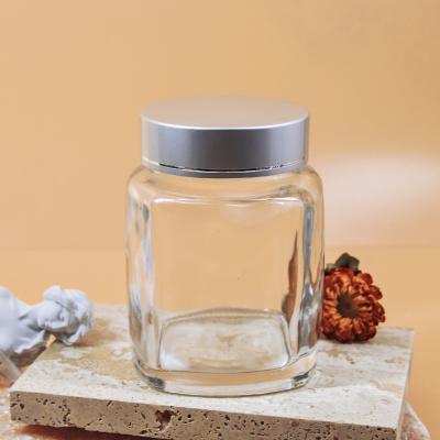 China Eco-friendly Recyclable Honey Pot Cheap Glass Jars 180ml 280ml 380ml Metal Jars And Lids for sale