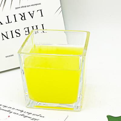 China Home Decoration Square 250ML Glass Candle Holder Hot Selling Glass Jar for sale