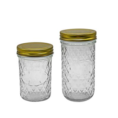 China Eco - Friendly Recyclable Wholesale Jam Honey Sauce Glass Canisters 200ml 350ml Glass Storage Jars for sale