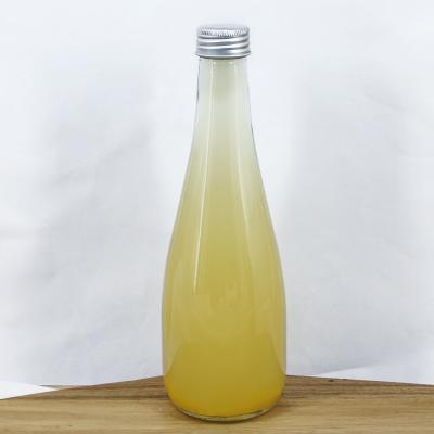 China Wholesale 330ml White Mineral Sauce Water Glass Bottle And Soda Glass Bottles With Screw Cover for sale