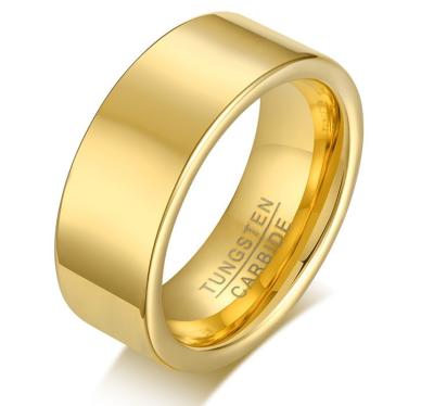 China 2019 Hot Wholesale Punk Tungsten Rings Gold Plated Simple Empty Wedding Band Rings For Men Titanium Stainless Steel Jewelry for sale