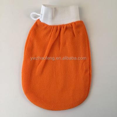 China EXFOLIATING orange morocco kesse hammam scrub mitt exfoliating bath mitt for sale