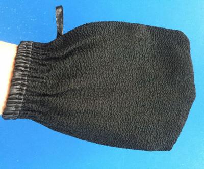 China 2020 Black Viscose Exfoliating Scrub Glove Hammam Scrub Magic Peeling Glove (Grudge) Glove for sale