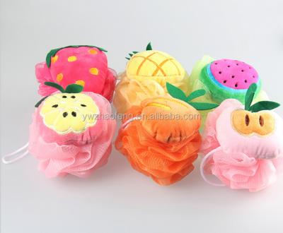 China Plastic Kids Fruit Vegetable Bath Wash Mesh Sponge for sale