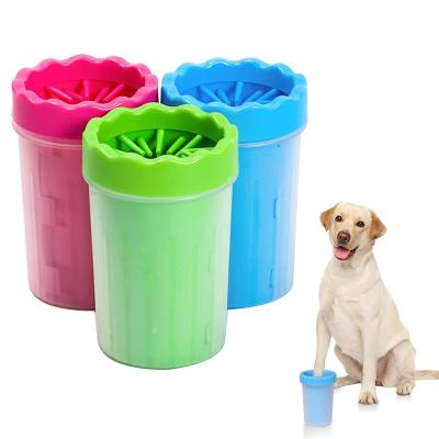 China Factory Wholesale Stocked Portable Soft Dog Paw Cleaner Cup Silicone Pet Foot Wash Cup for sale