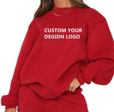 China Anti-wrinkle Custom Lady's winter thick fleece long sleeve oversized hoodies sweatshirts women for USA and Europe marekt for sale