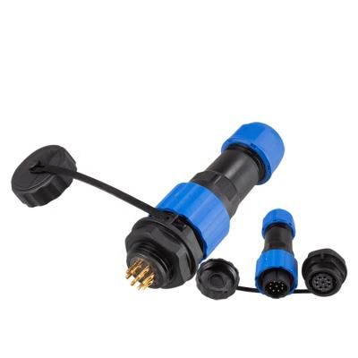 China Power Tending Hot Dad Mummy 9 Pin 5A Locknut 9 Pin 5A Circular Male Female Industry Products Power Plug Waterproof Connectors SP16 SD16 for sale