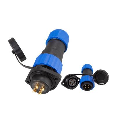 China Power Panel Mount PS SD20 M20 High Quality Threaded Plastic Flange 4Pin 25A Socket Male Female Cable Waterproof Connectors for sale