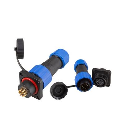 China Power Panel Mount M16 SD16 Square 9pin 5A Outdoor Circular Industrial Plug Cable Power IP68 Waterproof Connector for sale