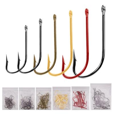 China Lrllk 150 Pieces Hook Fishing Tackle Durable New Groundbait Carp Fishing Tackle Barbed Color For Fish Hook Wholesale for sale