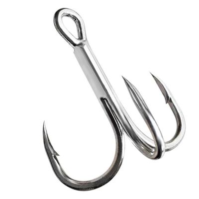 China Durable Black High Carbon Steel Bait Hooks LRLRLK 2# 4# 6# 8# 10# Round Bend Treble Bounce Fishing Tackle For Bass for sale